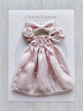 Load image into Gallery viewer, Dusty Pink Shoulder Puff Dress with Beads