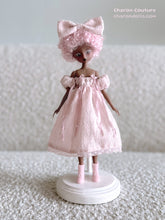Load image into Gallery viewer, Dusty Pink Shoulder Puff Dress with Beads