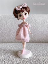 Load image into Gallery viewer, Dusty Pink Shoulder Puff Dress with Beads
