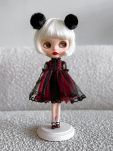 Load image into Gallery viewer, Red Linen &amp; Black Tulle Dress Set