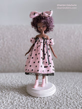 Load image into Gallery viewer, Swiss Dot Shoulder Puff Dress with Beads