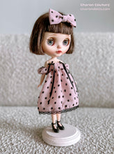 Load image into Gallery viewer, Swiss Dot Shoulder Puff Dress with Beads