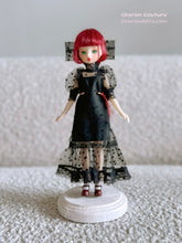 Load image into Gallery viewer, Black Puffed-sleeve Tulle Dress