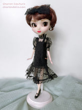 Load image into Gallery viewer, Black Puffed-sleeve Tulle Dress