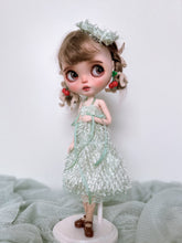 Load image into Gallery viewer, Mint Tassel Halter Dress