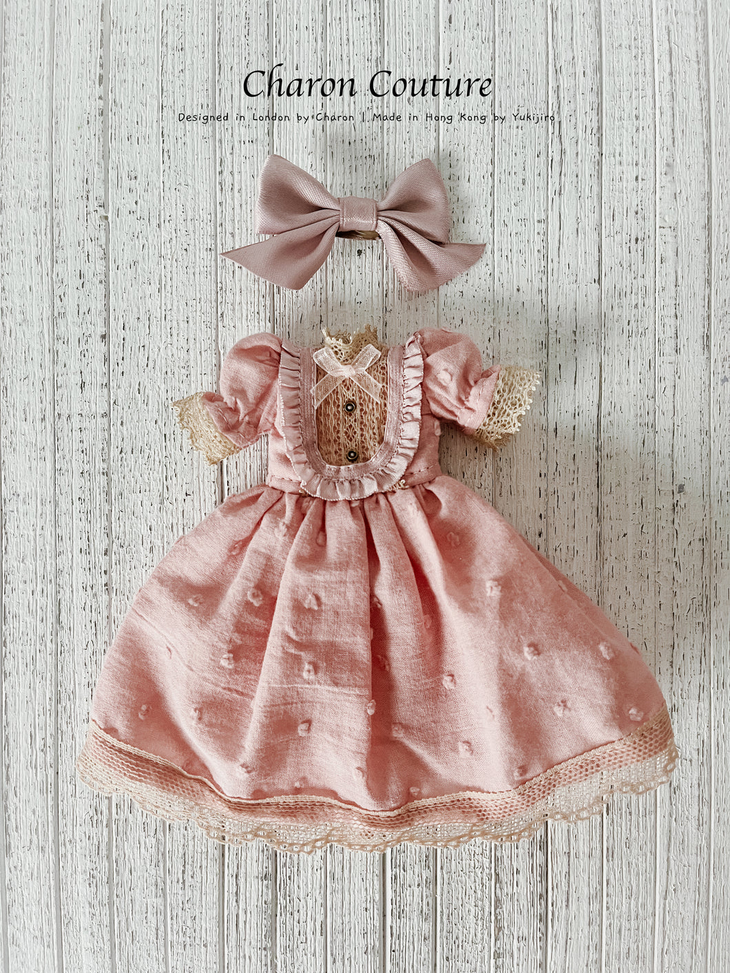 12.Pink Puffed-sleeve Dress Set
