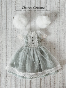 2.Seafoam Linen & Tulle Dress Set