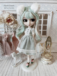 2.Seafoam Linen & Tulle Dress Set
