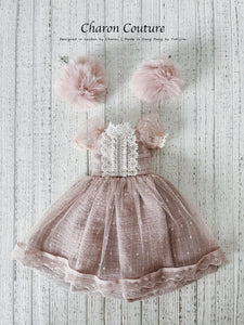 3.Dusty Pink Linen & Tulle Dress
