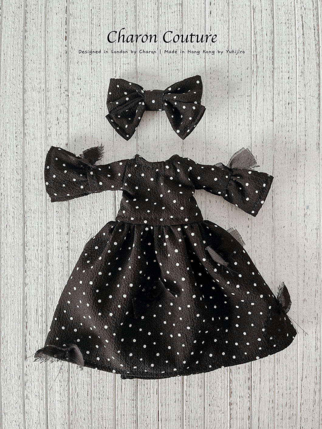 Black Crepe Dotty Dress