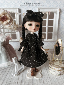 6.Black Crepe Dotty Dress