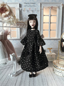 Black Crepe Dotty Dress