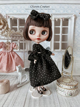 Load image into Gallery viewer, Black Crepe Dotty Dress