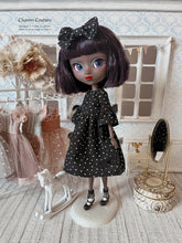 Load image into Gallery viewer, Black Crepe Dotty Dress